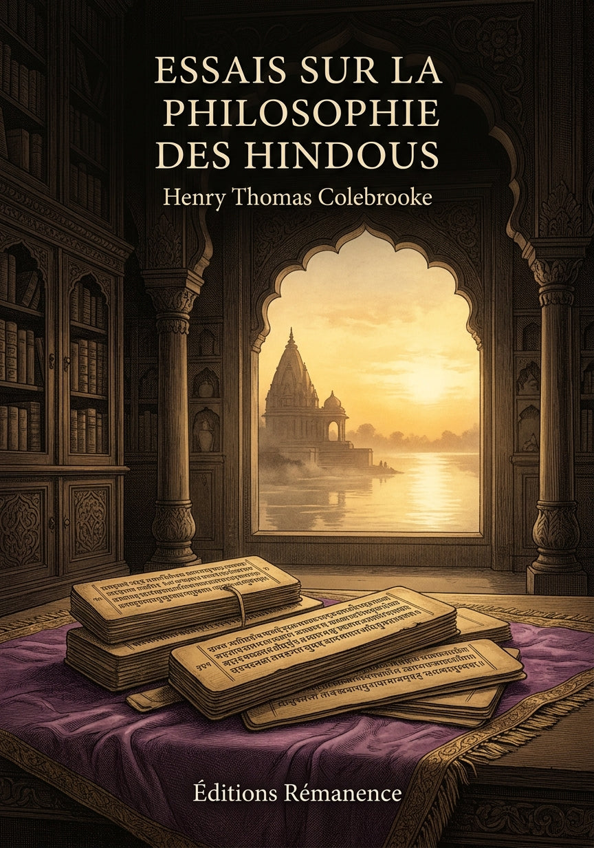 Livre Essais sur la philosophie des Hindous par Henry Thomas Colebrooke - Couverture - Editions Remanence