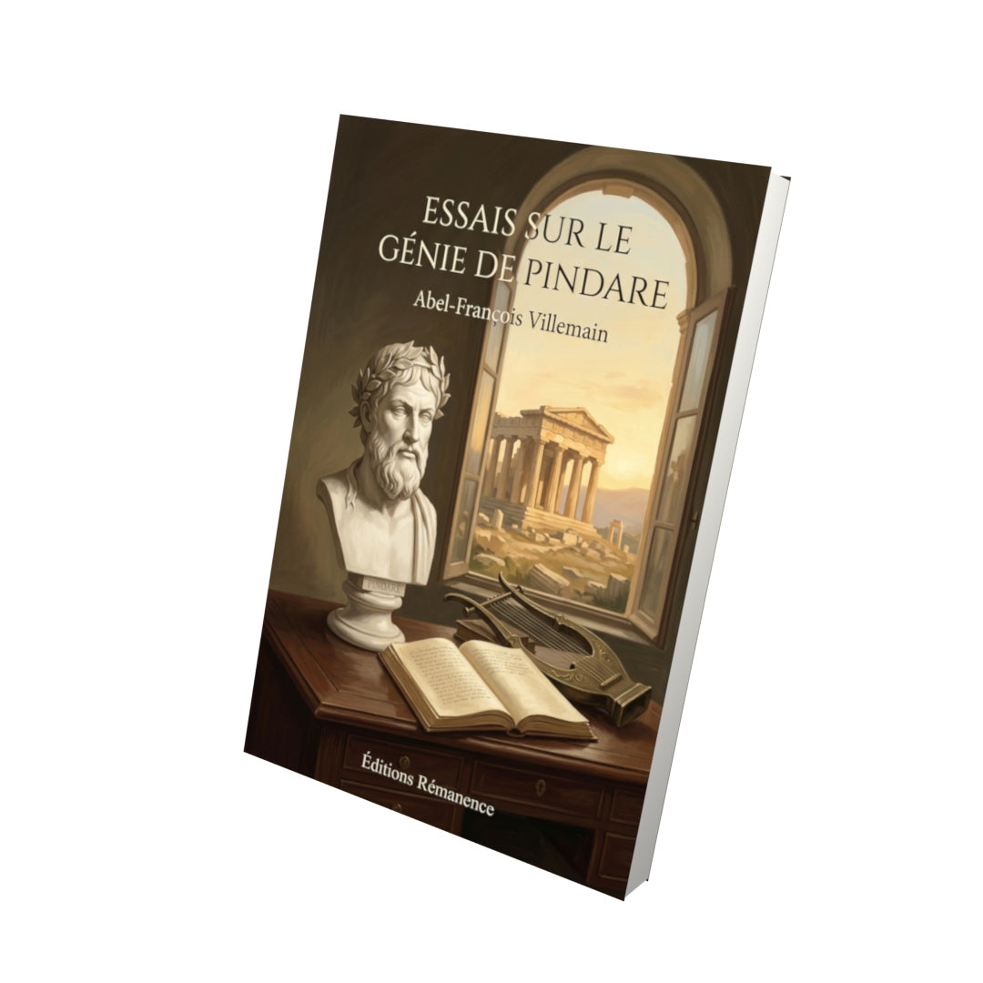Livre Essais sur le génie de Pindare par Abel-François Villemain - Vue 3D - Editions Remanence