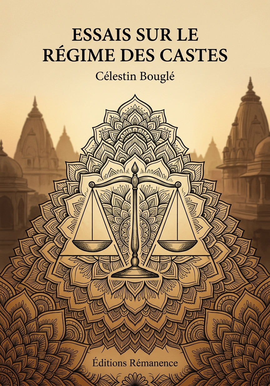 Livre Essais sur le régime des castes par Célestin Bouglé - Couverture - Editions Remanence