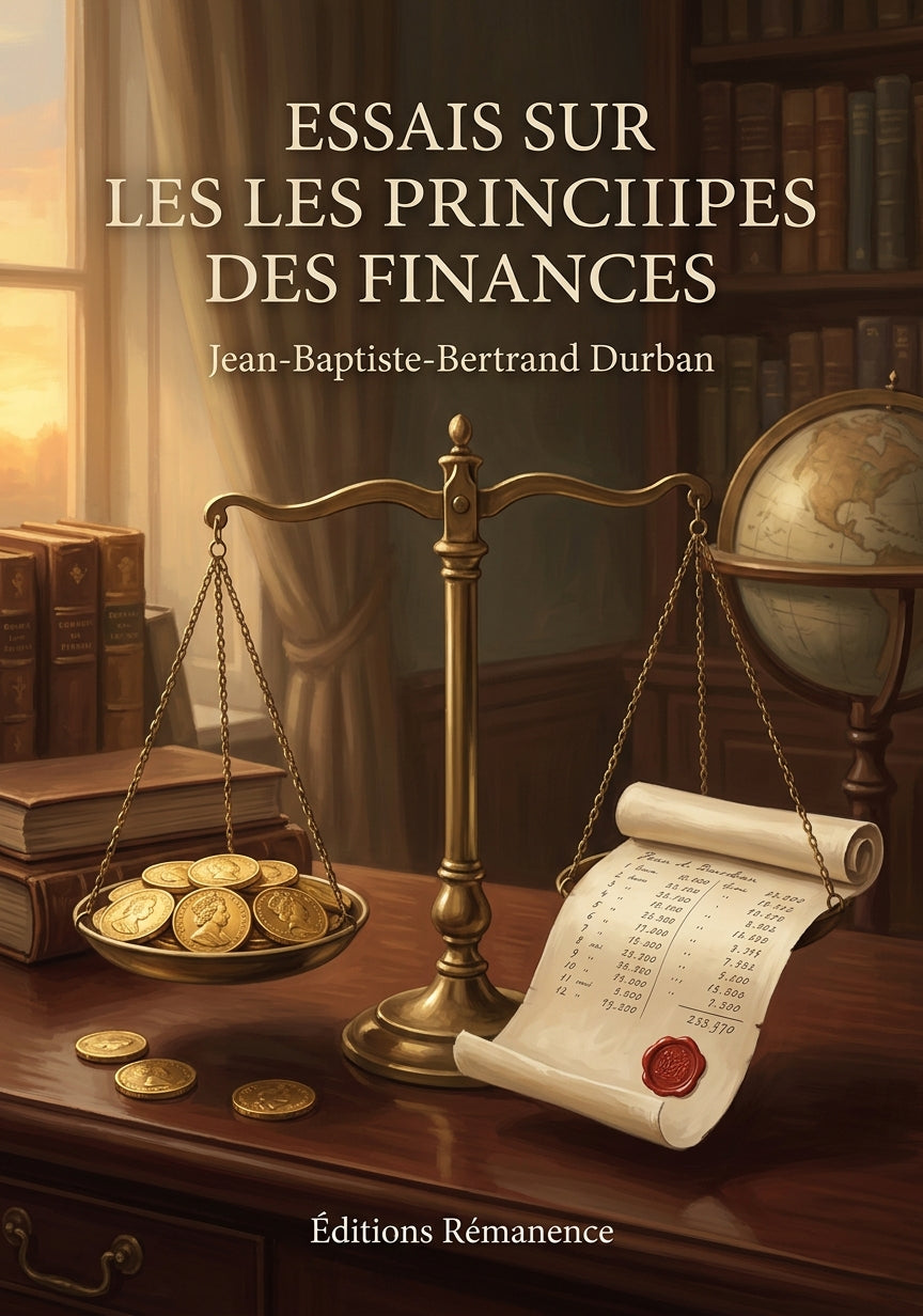 Livre Essais sur les principes des finances par Jean-Baptiste-Bertrand Durban - Couverture - Editions Remanence