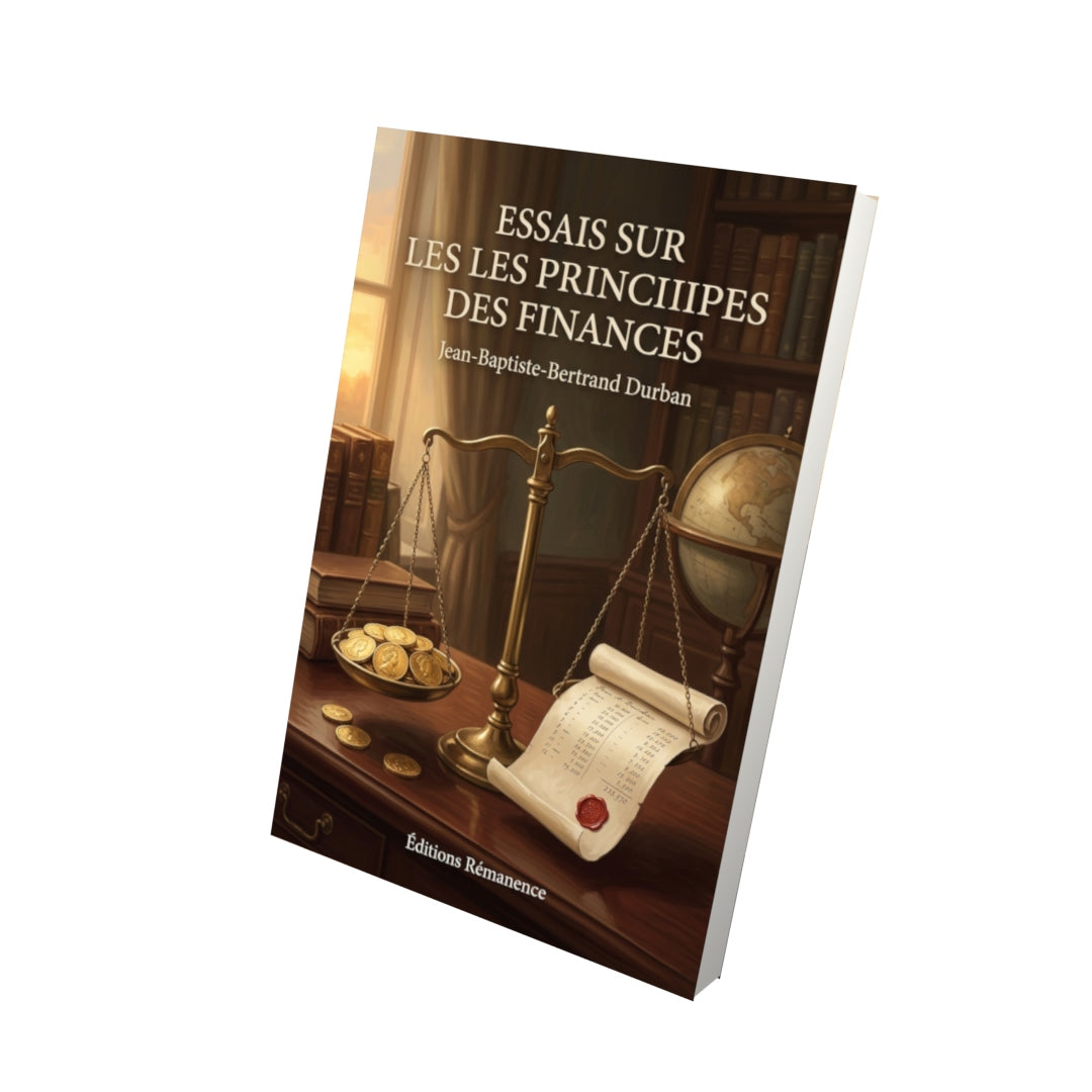 Livre Essais sur les principes des finances par Jean-Baptiste-Bertrand Durban - Vue 3D - Editions Remanence