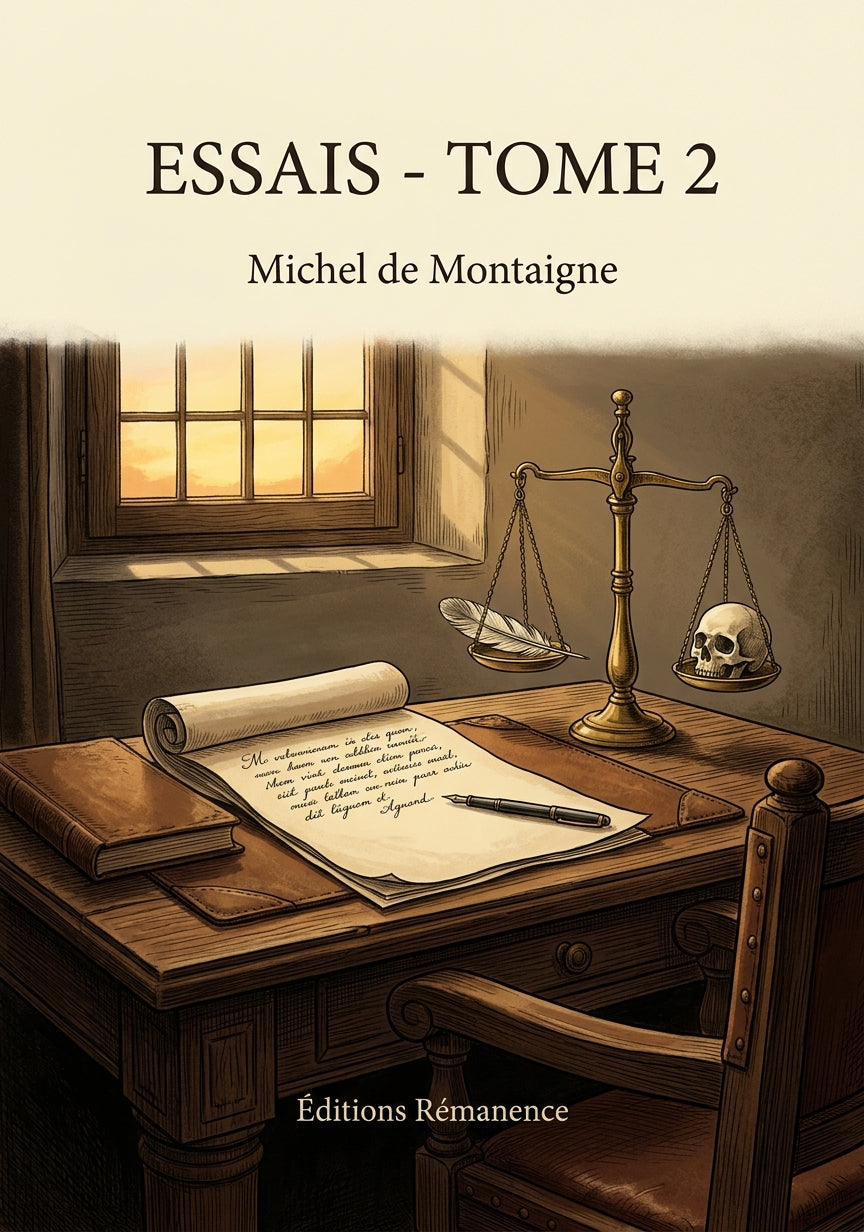 Livre Essais - Tome 2 par Michel de Montaigne - Couverture - Editions Remanence