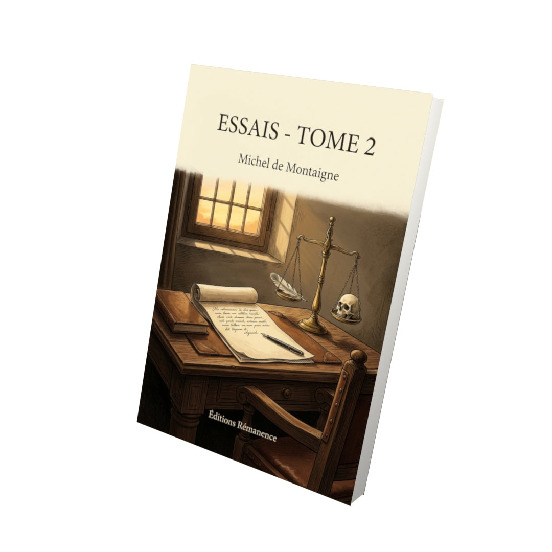 Livre Essais - Tome 2 par Michel de Montaigne - Vue 3D - Editions Remanence