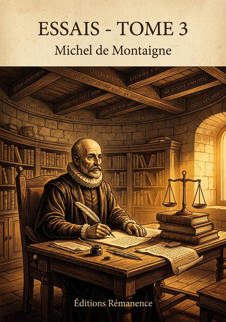 Livre Essais - Tome 3 par Michel de Montaigne - Couverture - Editions Remanence