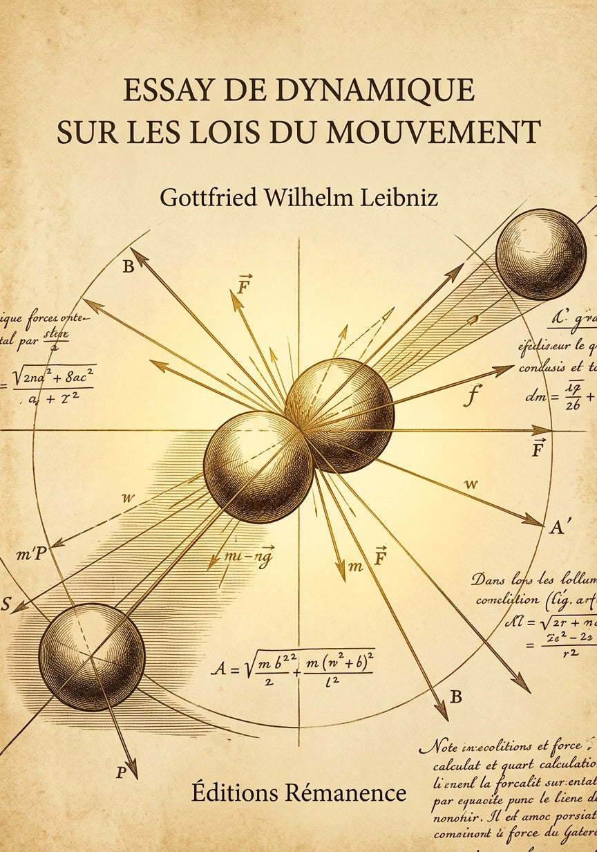 Livre Essay de dynamique sur les lois du mouvement par Gottfried Wilhelm Leibniz - Couverture - Editions Remanence