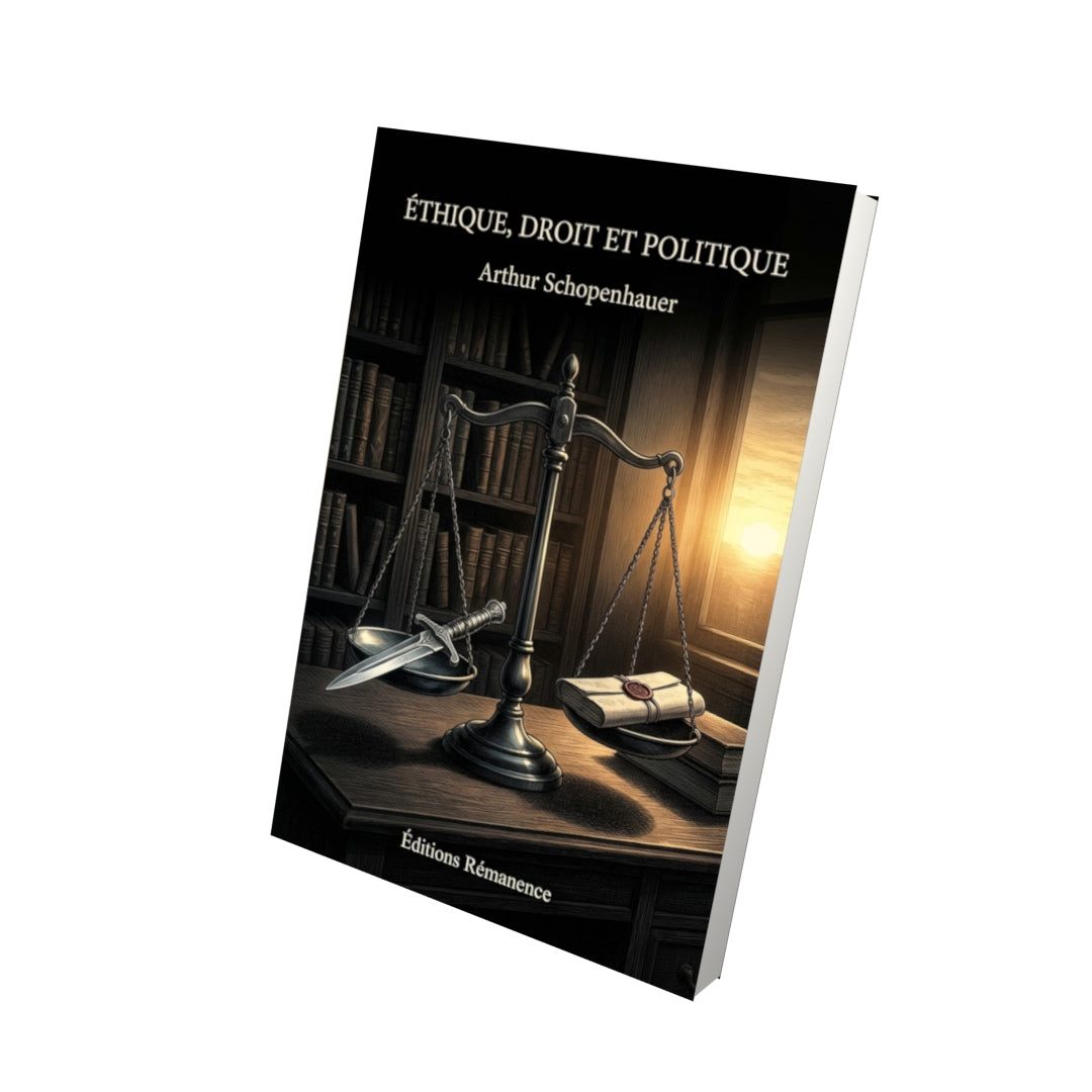 Livre Éthique, Droit et Politique par Arthur Schopenhauer - Vue 3D - Editions Remanence