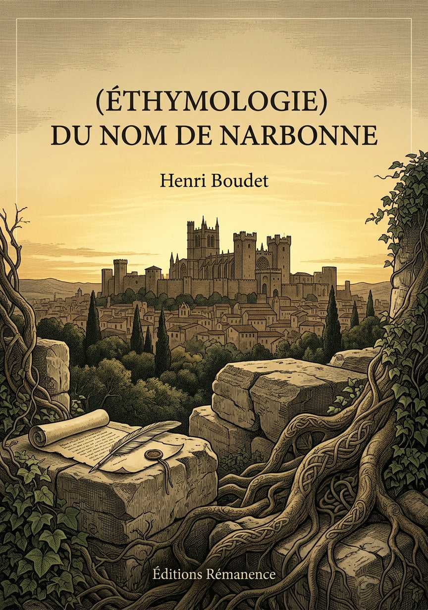 Livre Éthymologie) du nom de Narbonne par Henri Boudet - Couverture - Editions Remanence