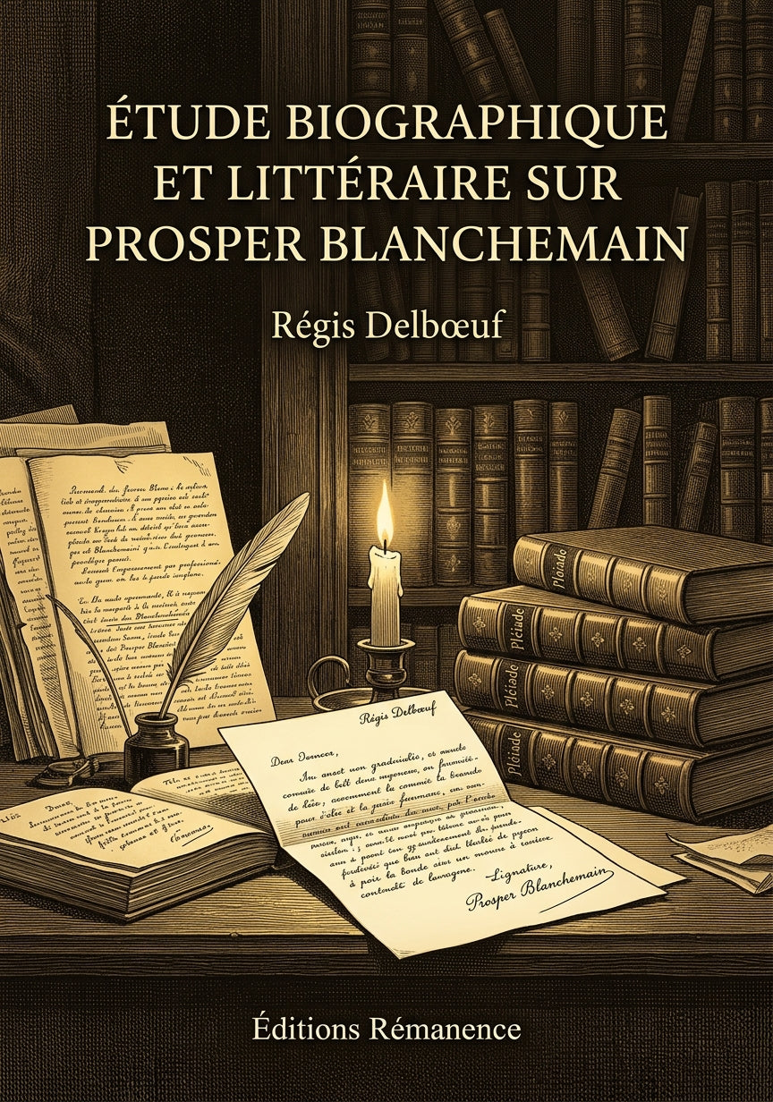 Livre Étude biographique et littéraire sur Prosper Blanchemain par Régis Delbœuf - Couverture - Editions Remanence