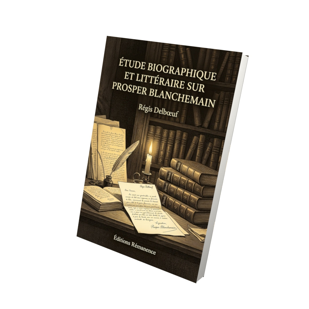 Livre Étude biographique et littéraire sur Prosper Blanchemain par Régis Delbœuf - Vue 3D - Editions Remanence