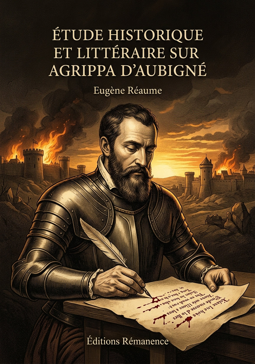 Livre Étude historique et littéraire sur Agrippa d’Aubigné par Eugène Réaume - Couverture - Editions Remanence