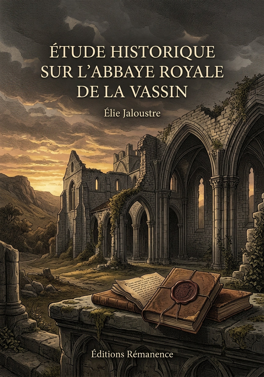 Livre Étude historique sur l’abbaye royale de La Vassin par Élie Jaloustre - Couverture - Editions Remanence