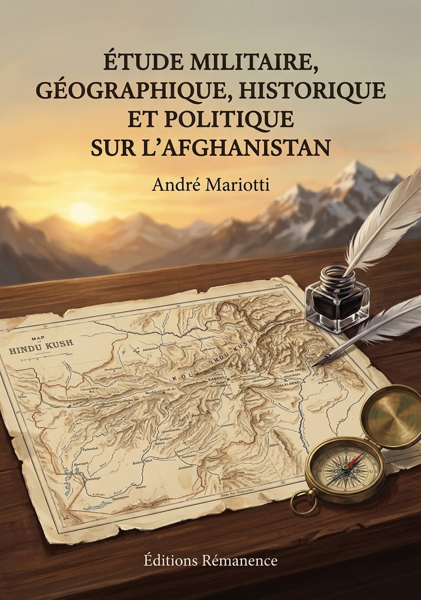 Livre Étude militaire, géographique, historique et politique sur l’Afghanistan par André Mariotti - Couverture - Editions Remanence