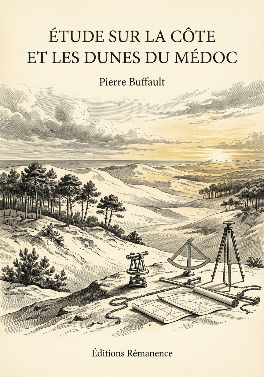Livre Étude sur la côte et les dunes du Médoc par Pierre Buffault - Couverture - Editions Remanence