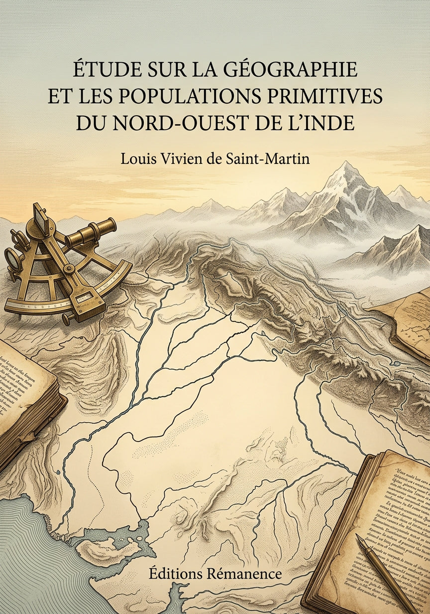 Livre Étude sur la géographie et les populations primitives du nord-ouest de l’Inde par Louis Vivien de Saint-Martin - Couverture - Editions Remanence