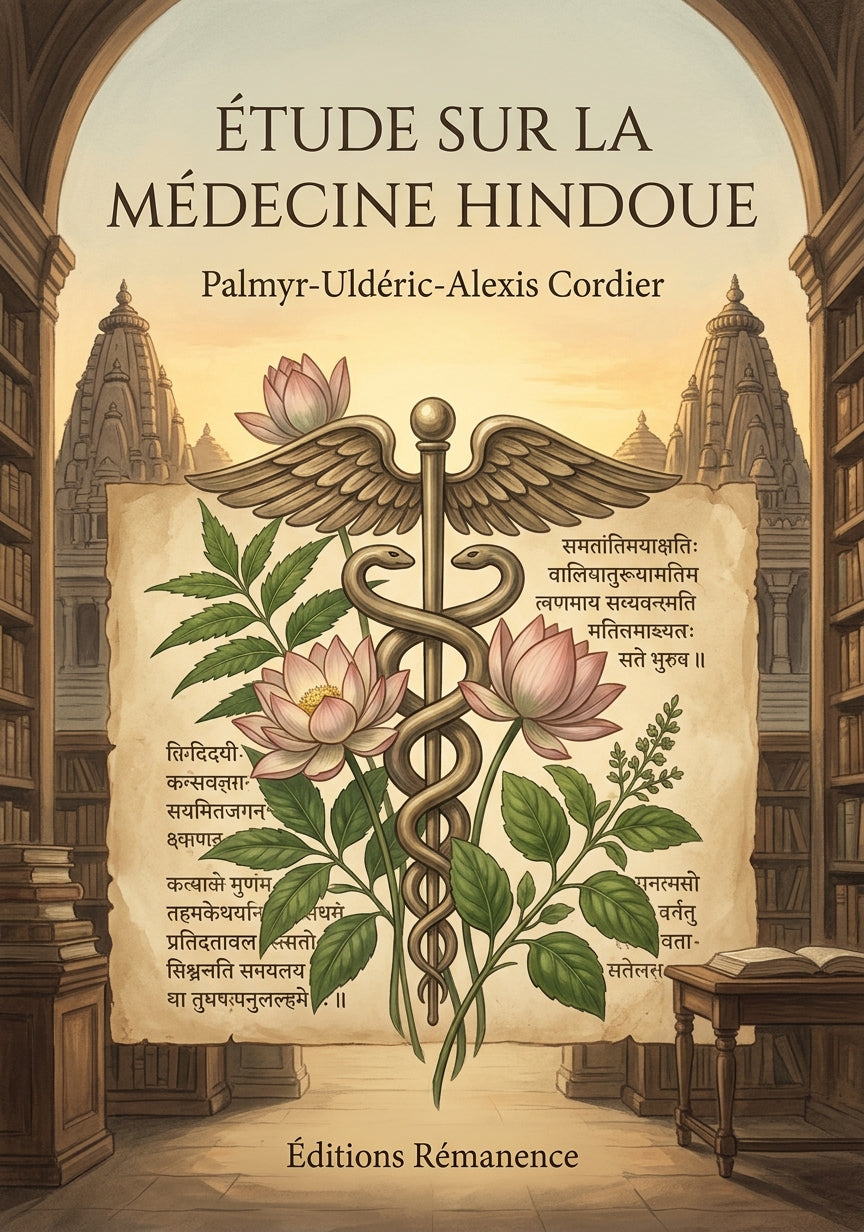 Livre Étude sur la médecine hindoue par Palmyr-Uldéric-Alexis Cordier - Couverture - Editions Remanence