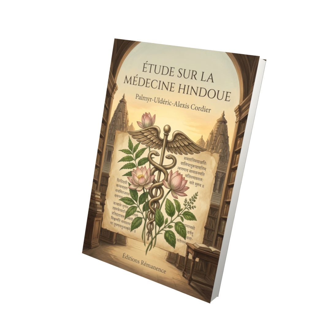 Livre Étude sur la médecine hindoue par Palmyr-Uldéric-Alexis Cordier - Vue 3D - Editions Remanence