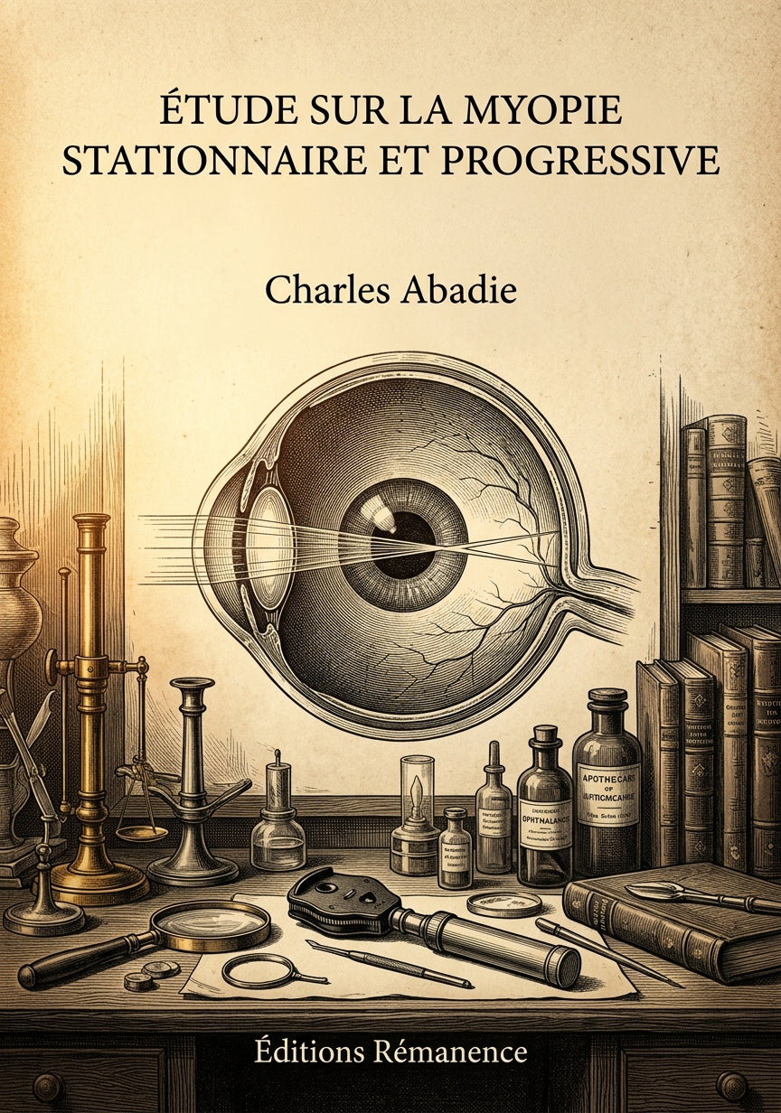 Livre Étude sur la Myopie stationnaire et progressive par Charles Abadie - Couverture - Editions Remanence