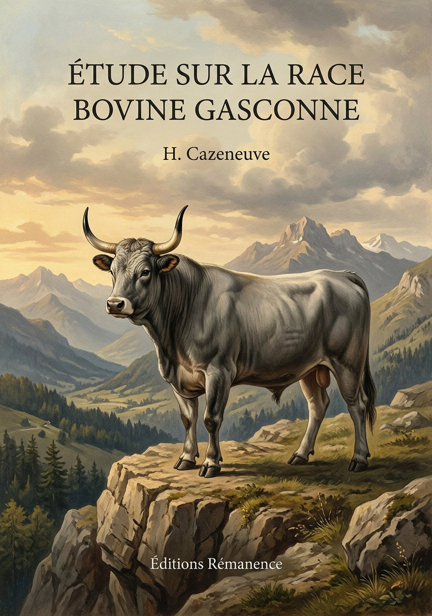Livre Étude sur la race bovine gasconne par H. Cazeneuve - Couverture - Editions Remanence