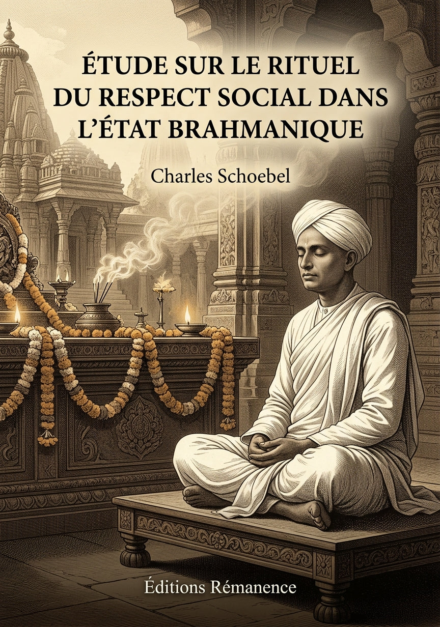 Livre Étude sur le rituel du respect social dans l’état brahmanique par Charles Schoebel - Couverture - Editions Remanence