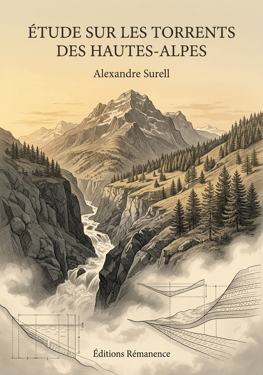 Livre Étude sur les torrents des Hautes-Alpes par Alexandre Surell - Couverture - Editions Remanence