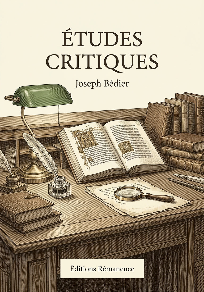 Livre Études critiques par Joseph Bédier - Couverture - Editions Remanence
