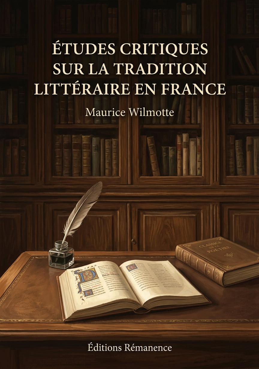 Livre Études critiques sur la tradition littéraire en France par Maurice Wilmotte - Couverture - Editions Remanence