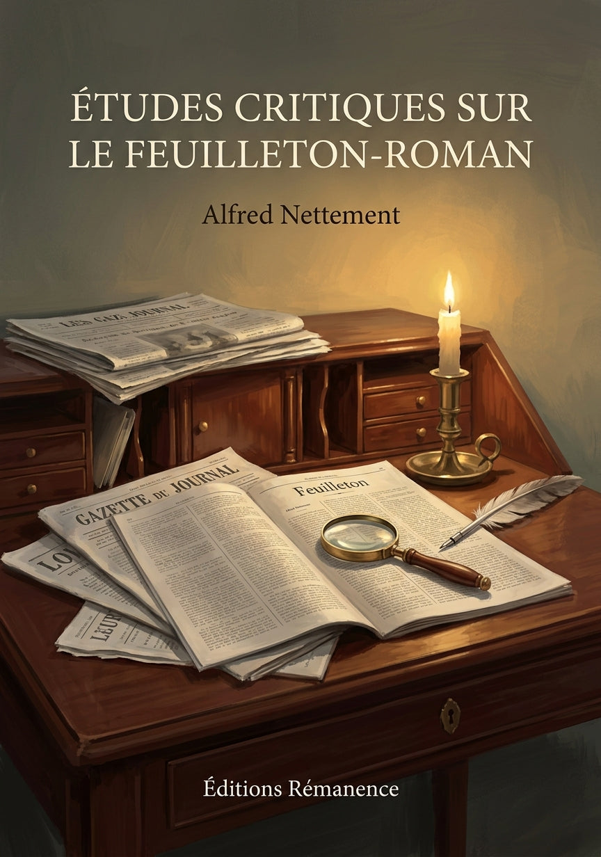 Livre Études critiques sur le feuilleton-roman par Alfred Nettement - Couverture - Editions Remanence