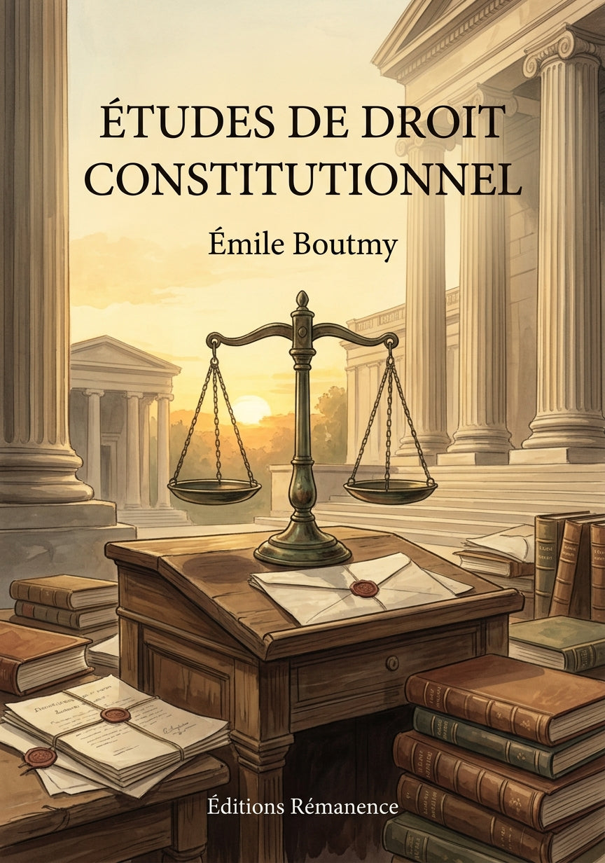 Livre Études de droit constitutionnel par Émile Boutmy - Couverture - Editions Remanence
