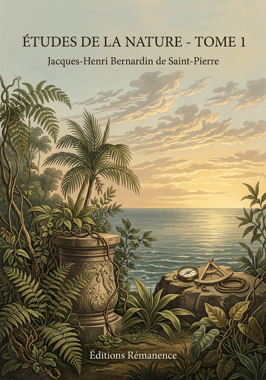 Livre Études de la nature - Tome 1 par Jacques-Henri Bernardin de Saint-Pierre - Couverture - Editions Remanence