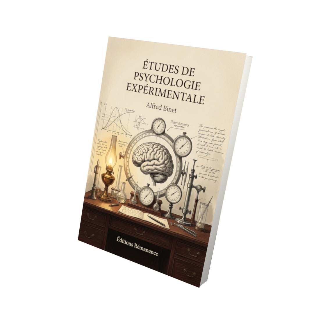Livre Études de psychologie expérimentale par Alfred Binet - Vue 3D - Editions Remanence