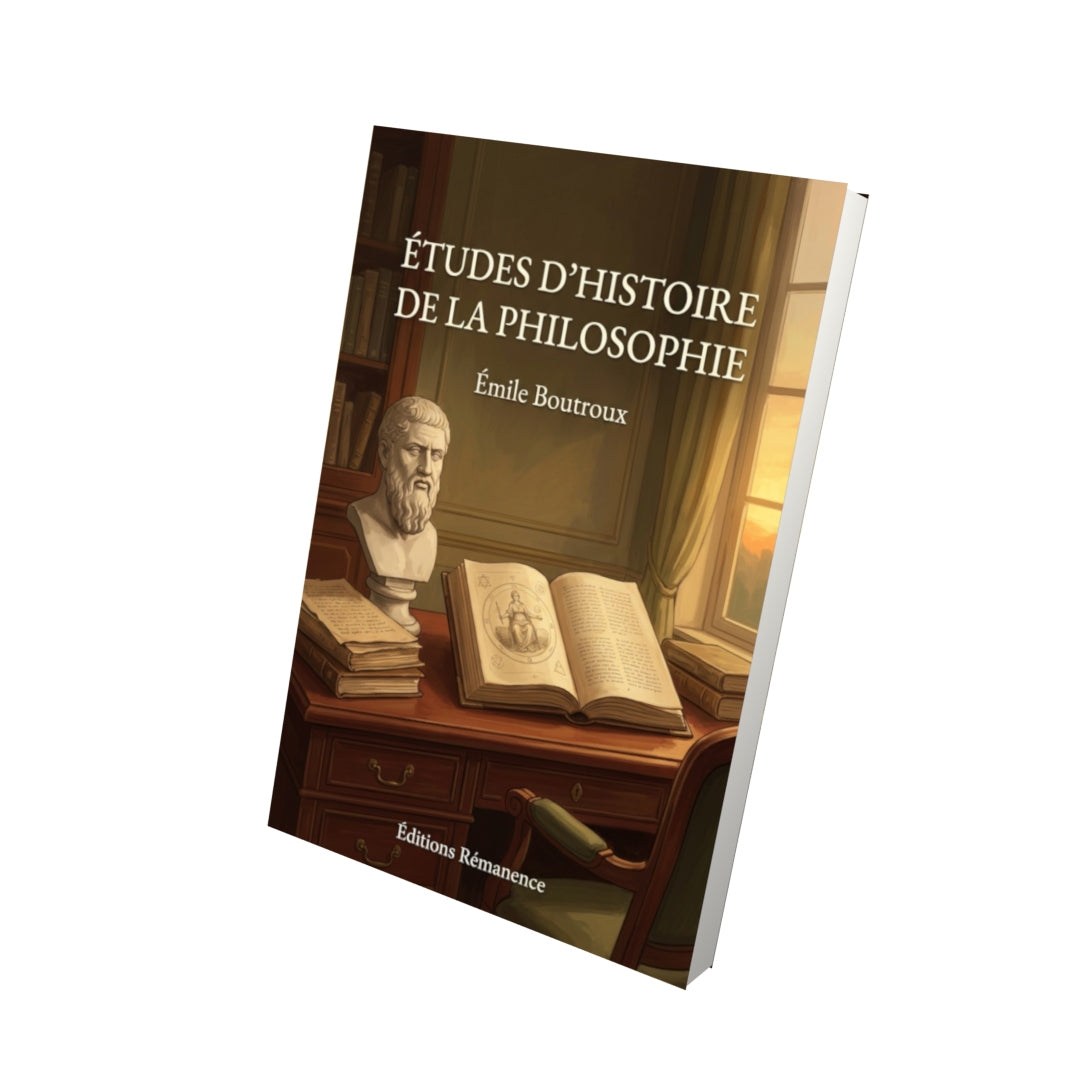 Livre Études d’histoire de la philosophie par Émile Boutroux - Vue 3D - Editions Remanence