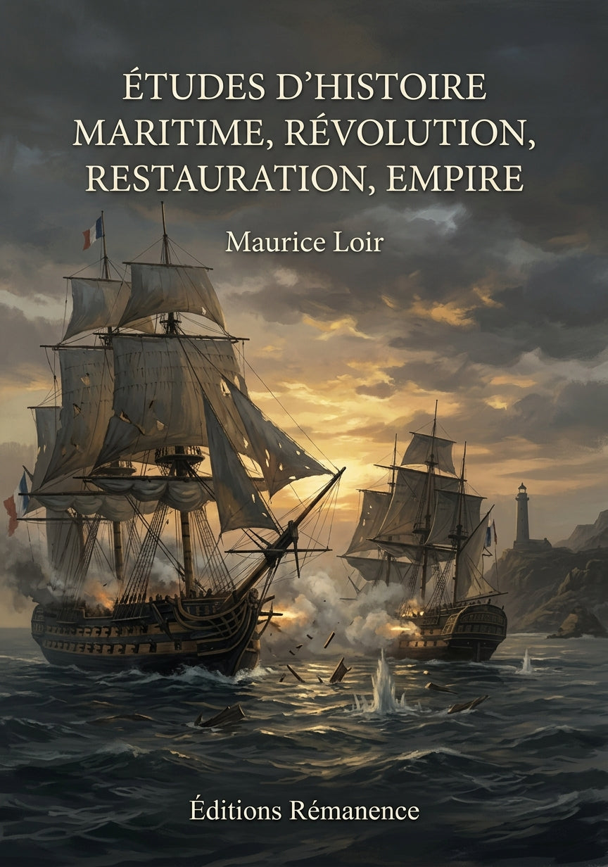 Livre Études d’histoire maritime, Révolution, Restauration, Empire par Maurice Loir - Couverture - Editions Remanence