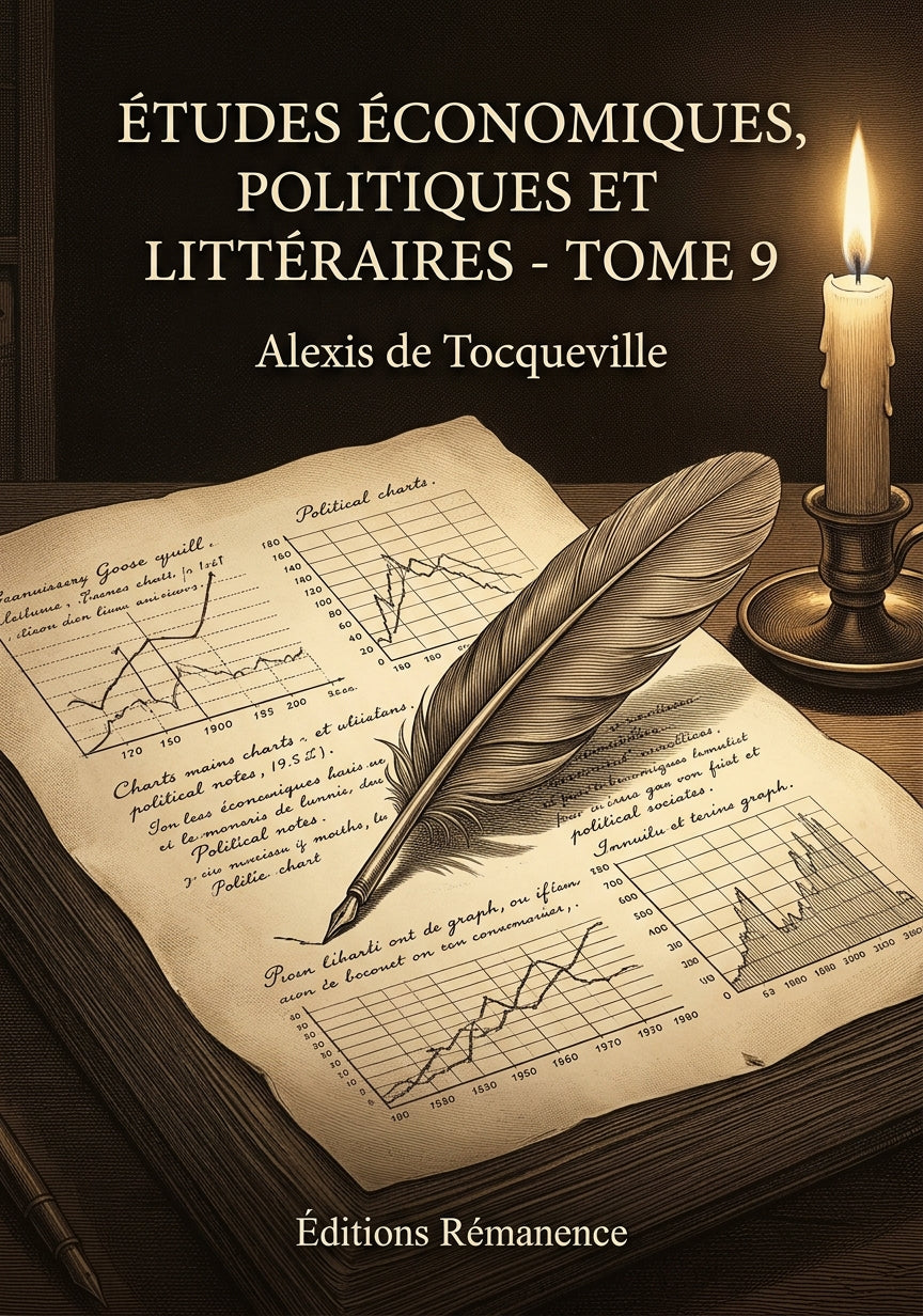 Livre Études économiques, politiques et littéraires - Tome 9 par Alexis de Tocqueville - Couverture - Editions Remanence