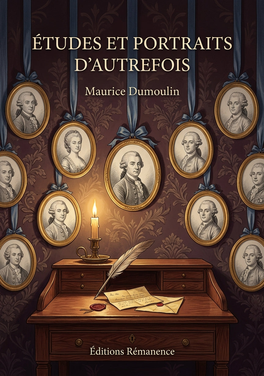 Livre Études et portraits d'autrefois par Maurice Dumoulin - Couverture - Editions Remanence