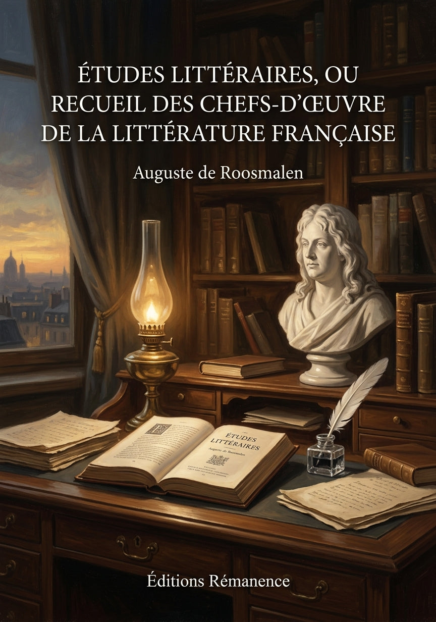 Livre Études littéraires, ou Recueil des chefs-d’œuvre de la littérature française par Auguste de Roosmalen - Couverture - Editions Remanence