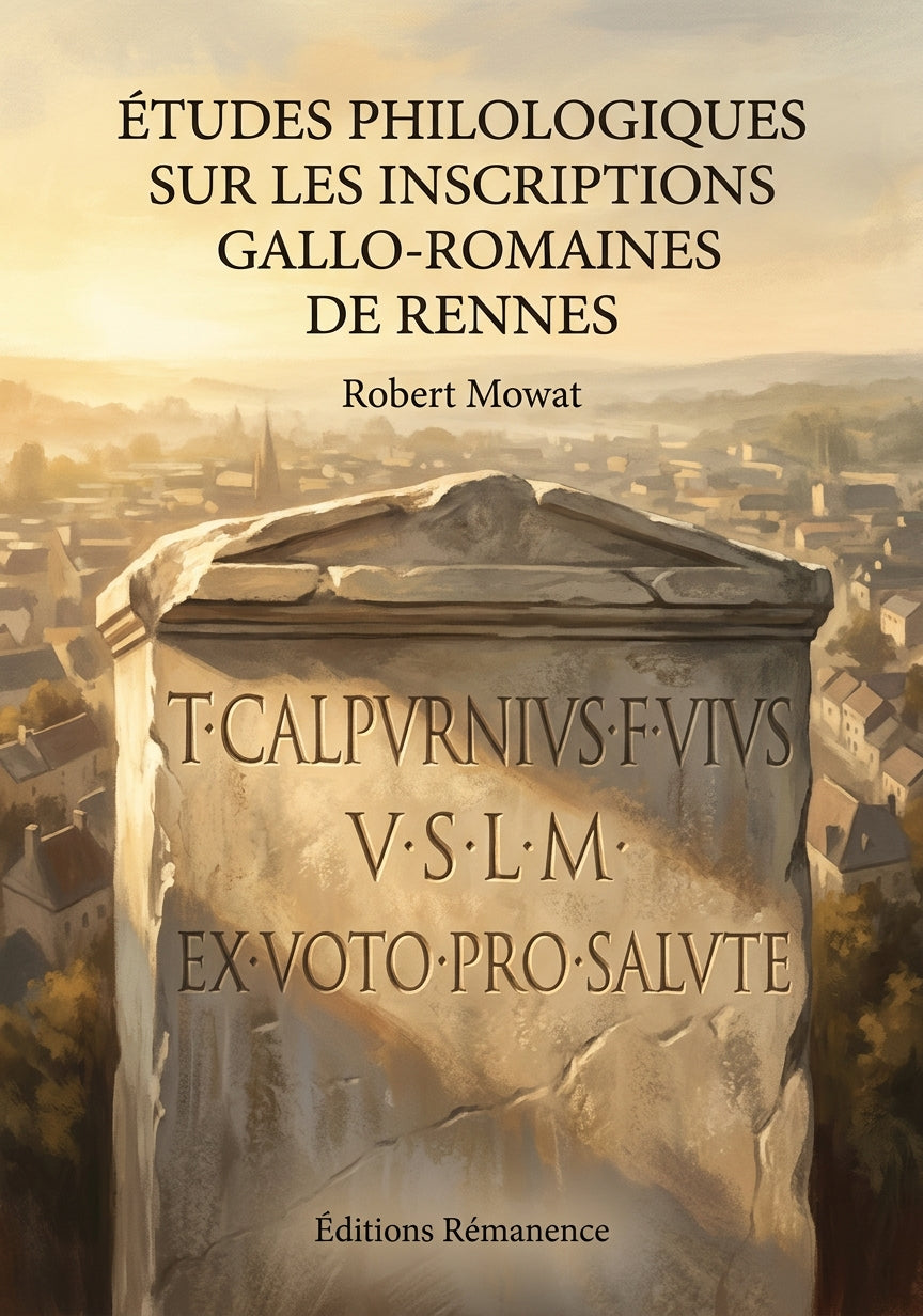 Livre Études philologiques sur les inscriptions gallo-romaines de Rennes par Robert Mowat - Couverture - Editions Remanence