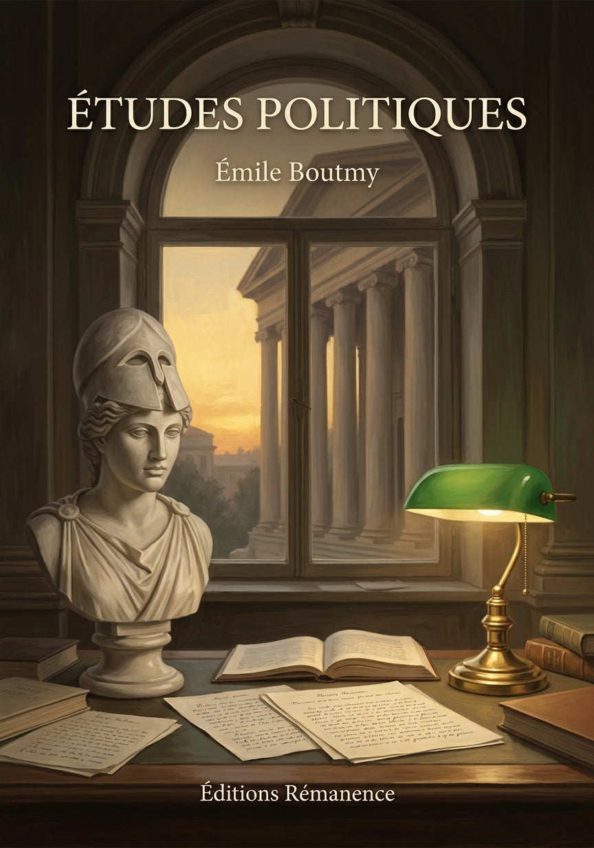 Livre Études politiques par Émile Boutmy - Couverture - Editions Remanence