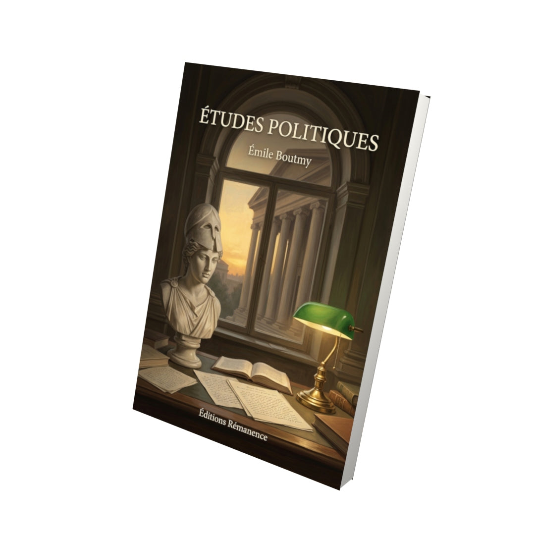 Livre Études politiques par Émile Boutmy - Vue 3D - Editions Remanence