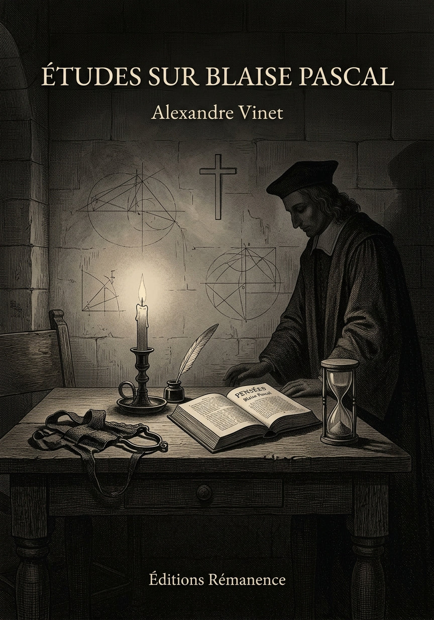 Livre Études sur Blaise Pascal par Alexandre Vinet - Couverture - Editions Remanence
