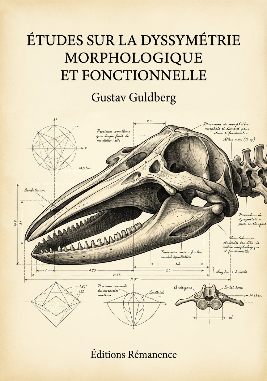 Livre Études sur la dyssymétrie morphologique et fonctionnelle par Gustav Guldberg - Couverture - Editions Remanence