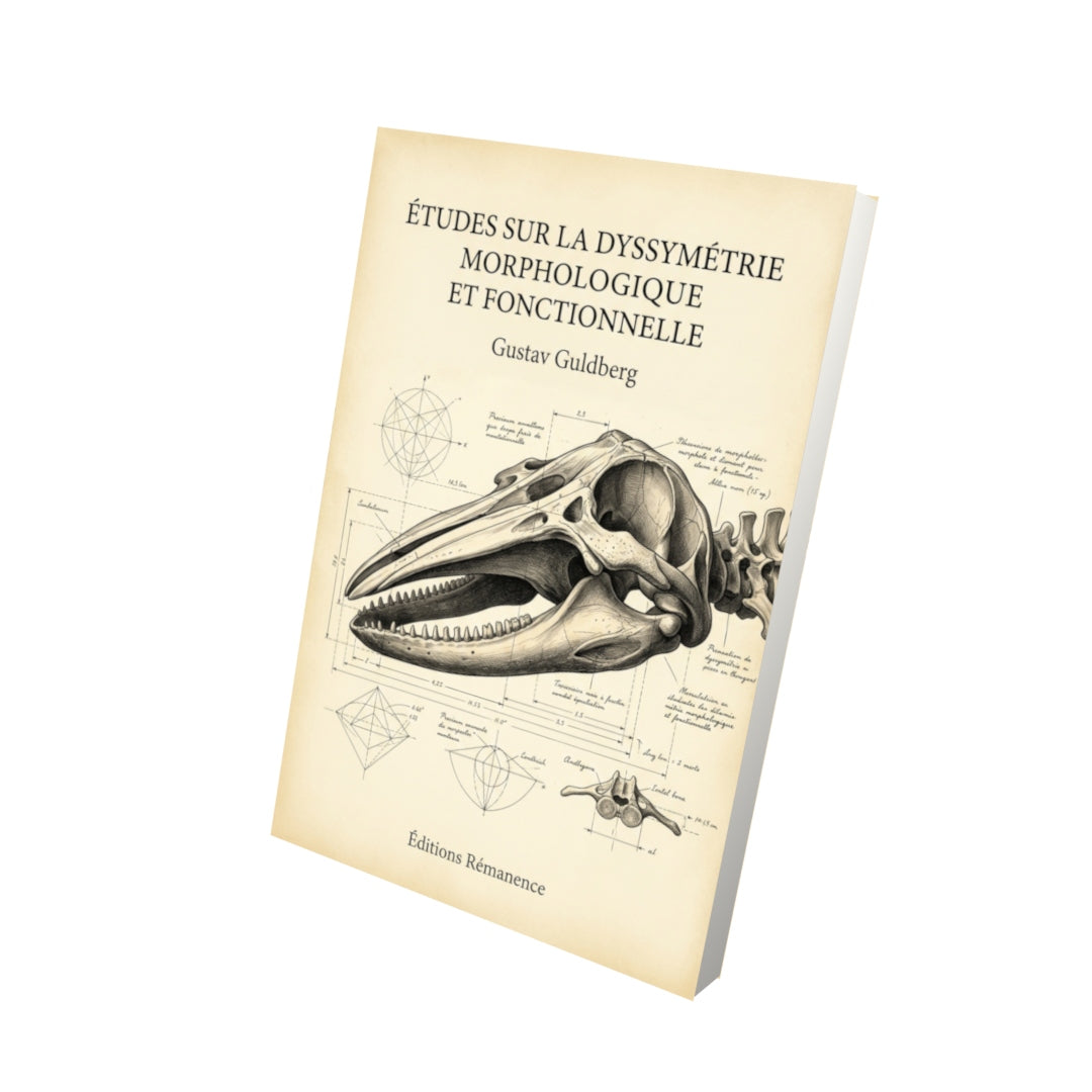 Livre Études sur la dyssymétrie morphologique et fonctionnelle par Gustav Guldberg - Vue 3D - Editions Remanence