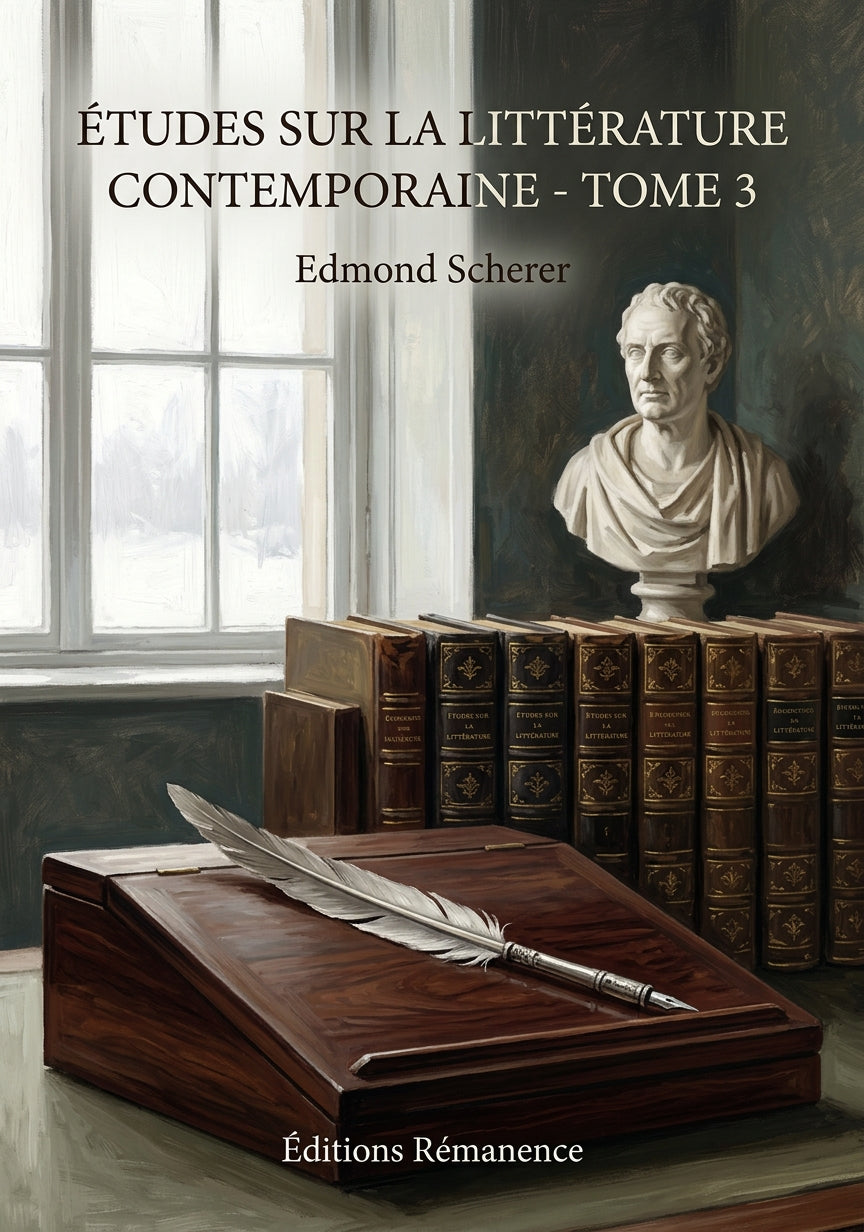 Livre Études sur la littérature contemporaine - Tome 3 par Edmond Scherer - Couverture - Editions Remanence