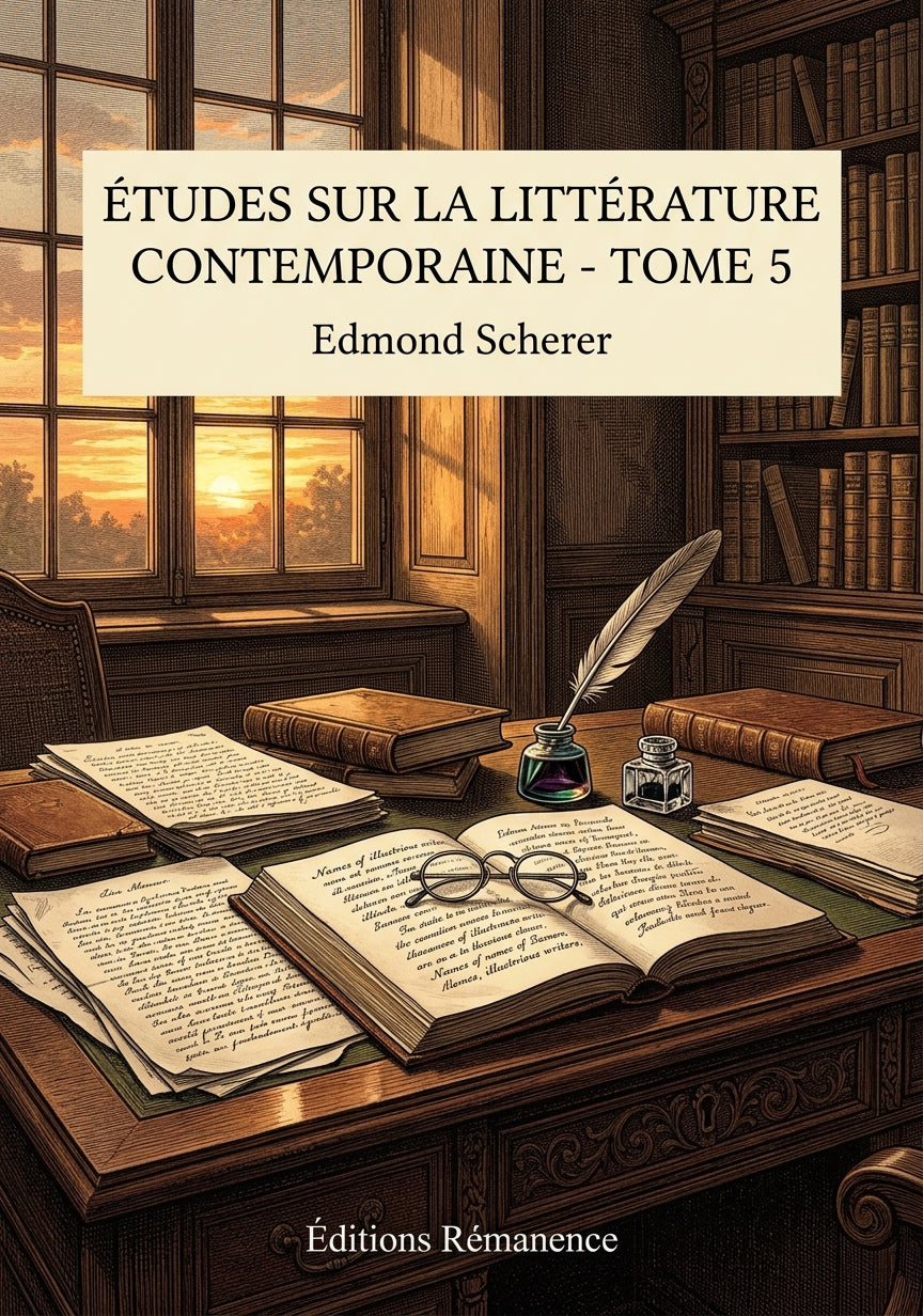 Livre Études sur la littérature contemporaine - Tome 5 par Edmond Scherer - Couverture - Editions Remanence