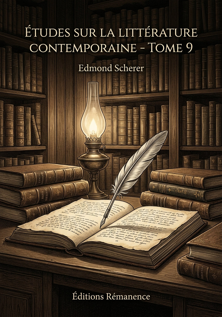 Livre Études sur la littérature contemporaine - Tome 9 par Edmond Scherer - Couverture - Editions Remanence