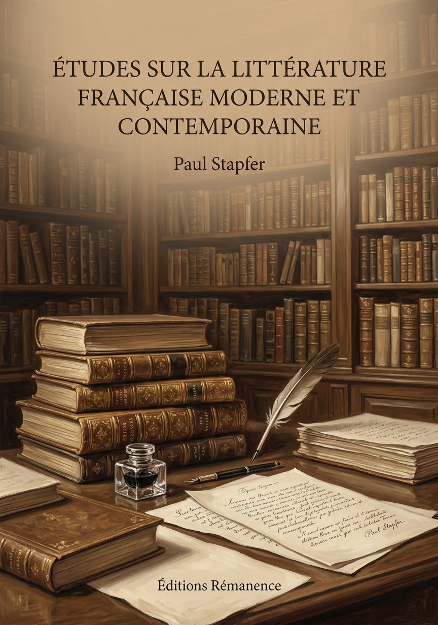 Livre Études sur la littérature française moderne et contemporaine par Paul Stapfer - Couverture - Editions Remanence