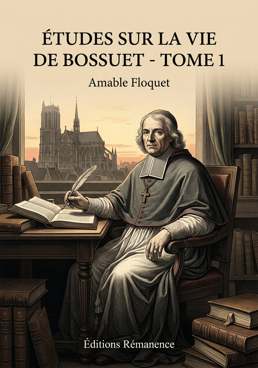 Livre Études sur la vie de Bossuet - Tome 1 par Amable Floquet - Couverture - Editions Remanence