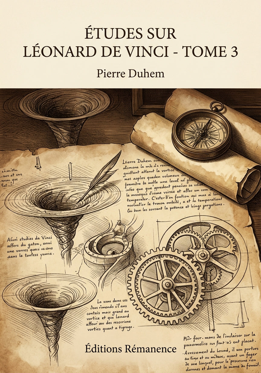 Livre Études sur Léonard de Vinci - Tome 3 par Pierre Duhem - Couverture - Editions Remanence