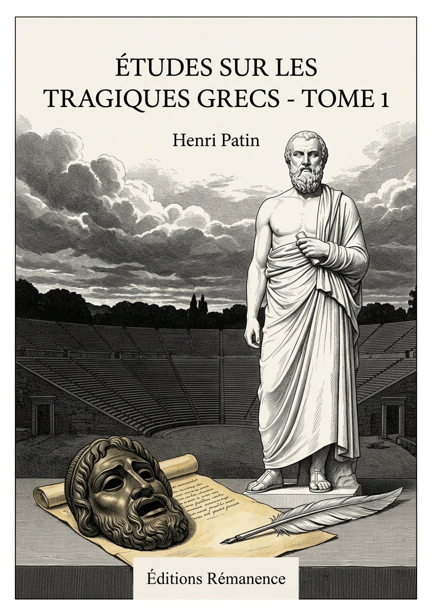 Livre Études sur les tragiques grecs - Tome 1 par Henri Patin - Couverture - Editions Remanence