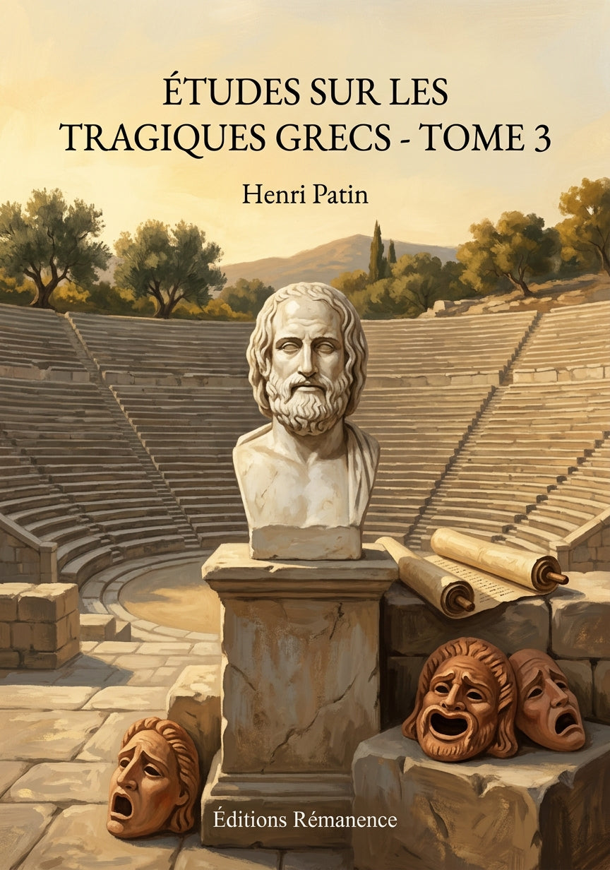 Livre Études sur les tragiques grecs - Tome 3 par Henri Patin - Couverture - Editions Remanence