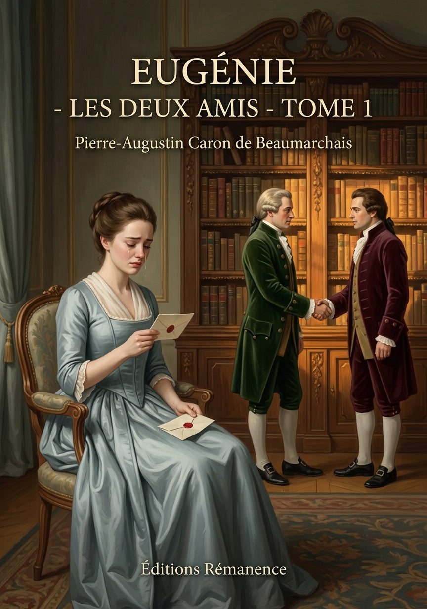 Livre Eugénie - Les Deux Amis - Tome 1 par Pierre-Augustin Caron de Beaumarchais - Couverture - Editions Remanence